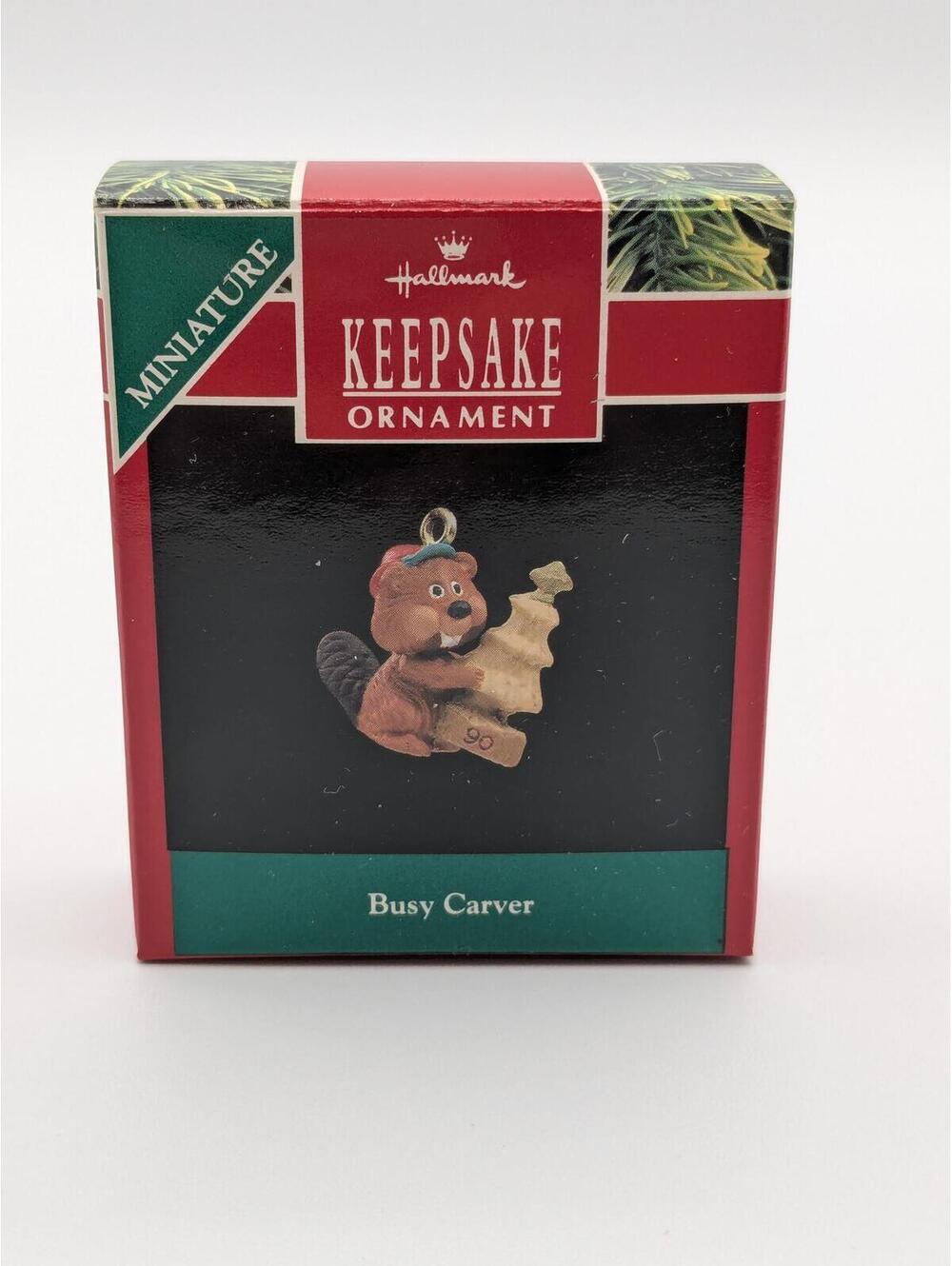 Hallmark Keepsake Busy Carver Miniature Ornament 1990, New in Box